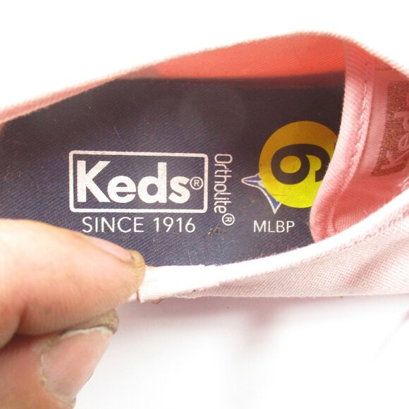 Keds Canvas Women's Pink Shoes Ortholite Sneakers Blue Jays Baseball Size 9 US - Picture 2 of 11